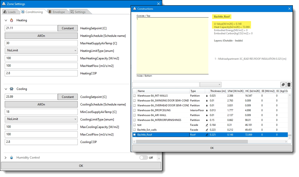 Example of inputs in Rhino + Climate Studio