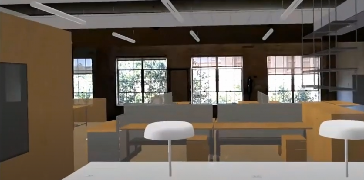 Mixed Reality view of Lake Flato office remodel